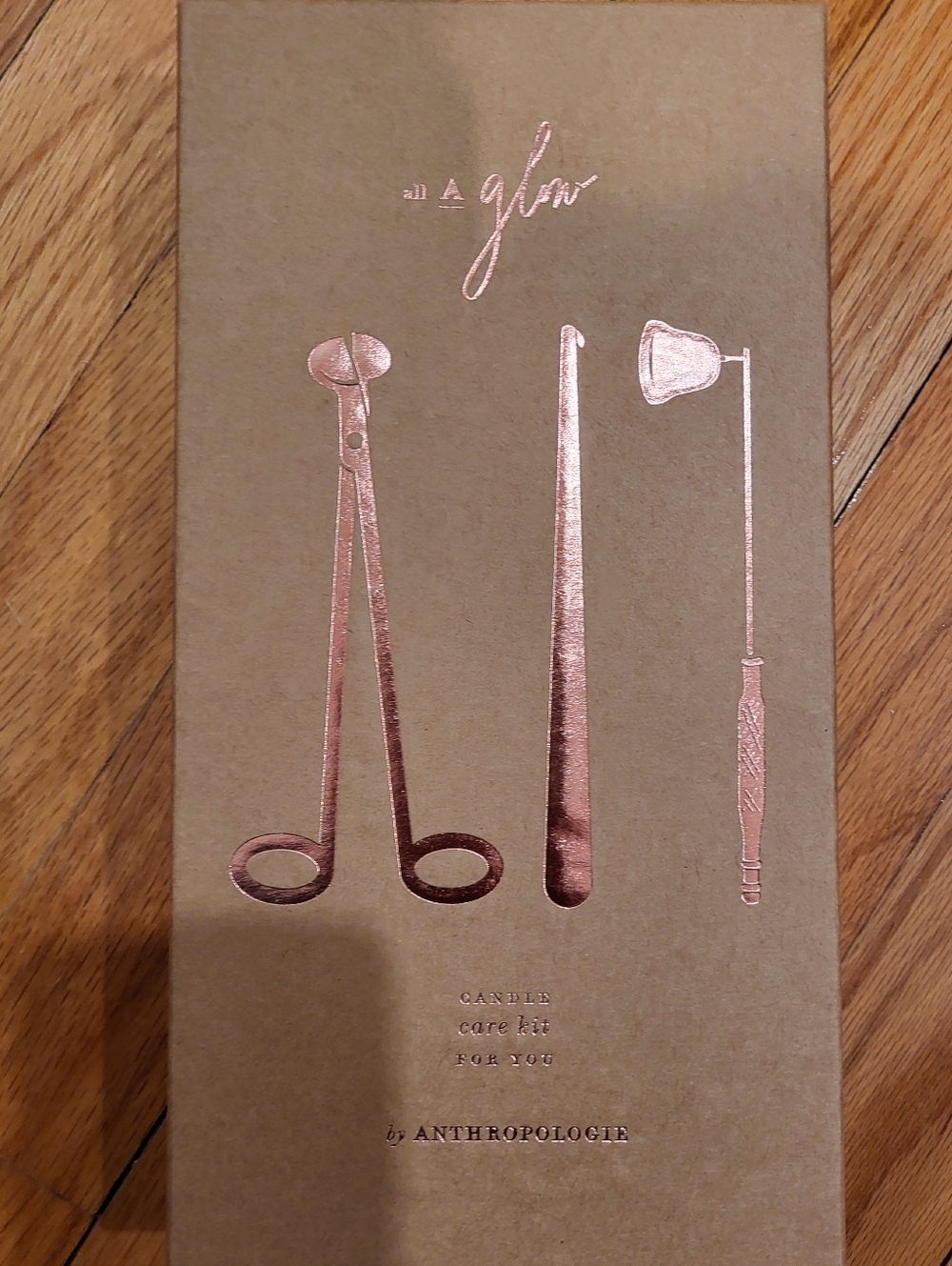 Anthropologie Candle Care Kit in Rose Gold and Kraft
